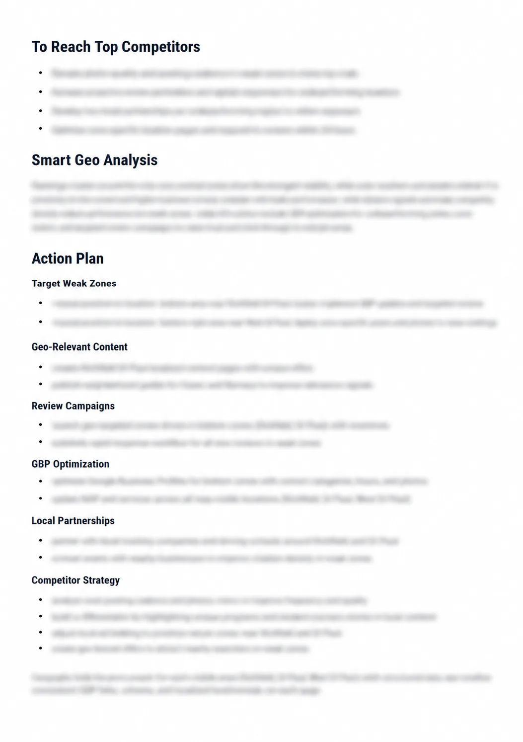 Competitor analysis report